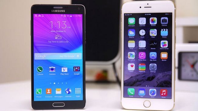 Samsung galaxy note 5 vs 6s apple iphone Photo